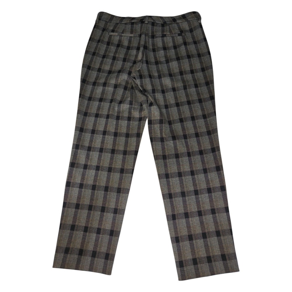 Liverpool Los Angeles Plaid Trousers Gray Black Straight Leg Pants Size 12/31